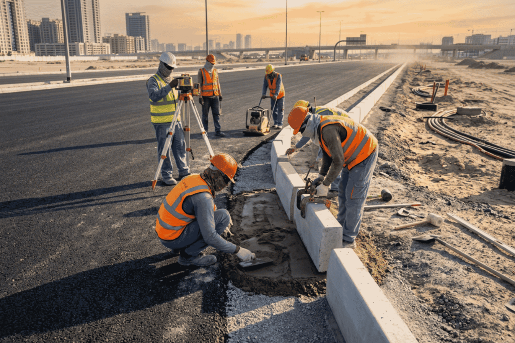 Standard Road Kerbstone Installation